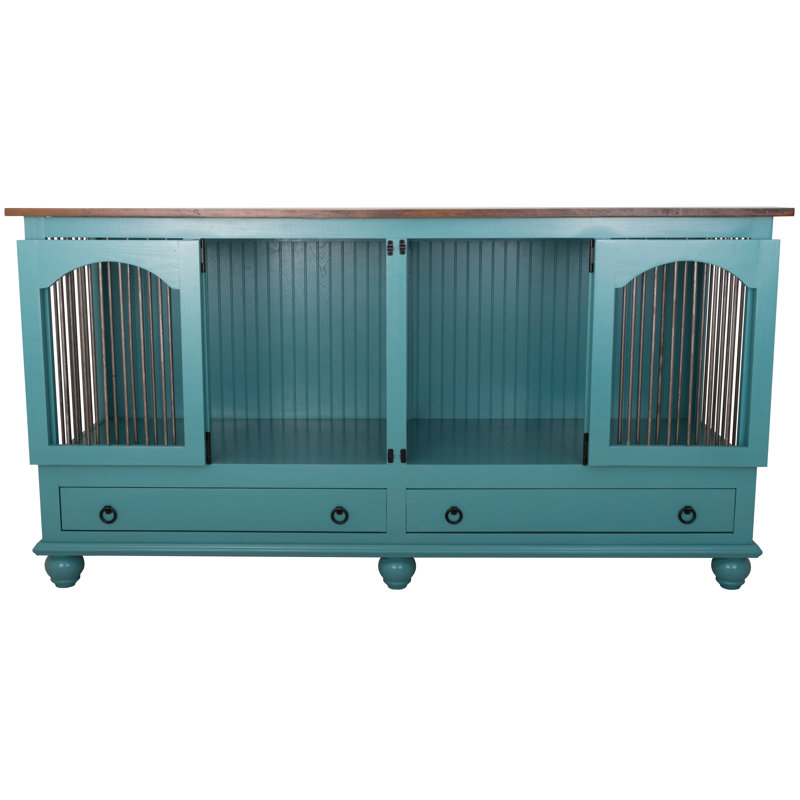 Tucker Murphy Pet™ Stelly Large Double Wide Credenza Pet Crate Wayfair